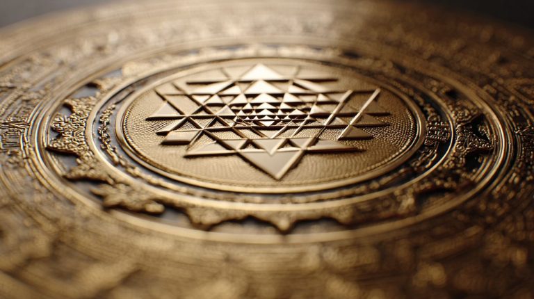 A geometrically precise Sri Yantra diagram.