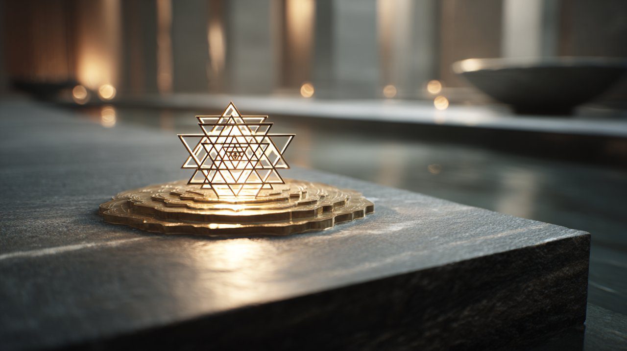 Serene depiction of Sri Yantra promoting inner coherence.