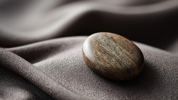 A smooth, intricately carved worry stone, a tactile anchor for mental calm.