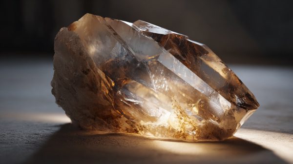 A raw, glowing quartz crystal symbolizing an intrinsic vibrational blueprint.