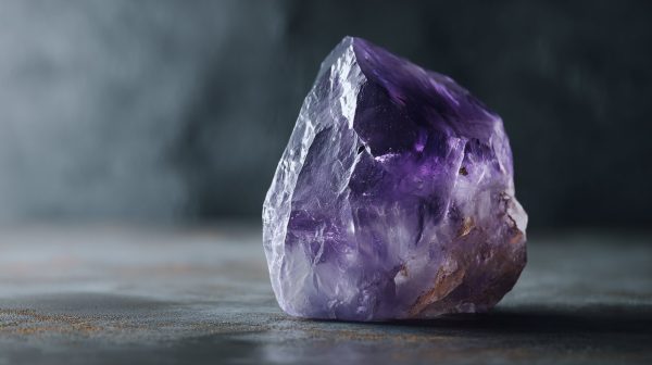 A raw, uncut amethyst crystal radiating clarity.
