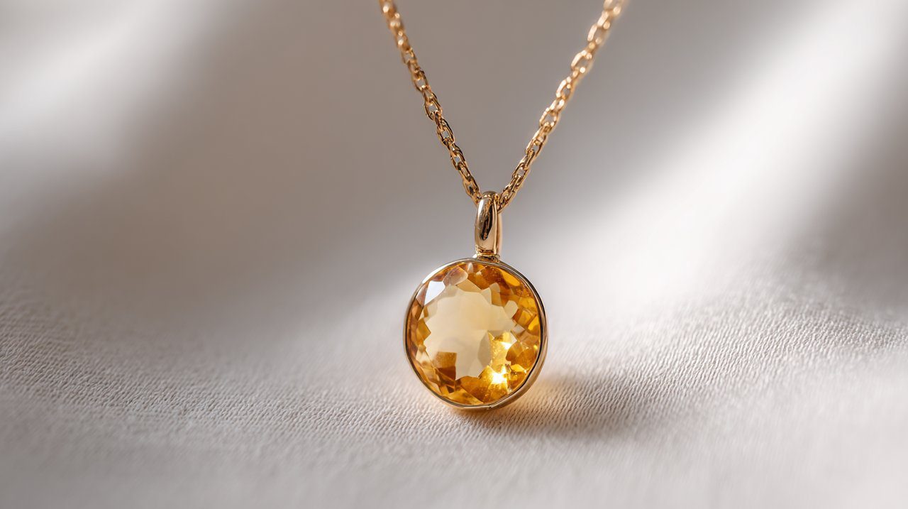 Elegant Citrine Pendant Necklace