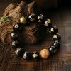 Pulsera de Obsidiana Arcoíris Om Mani Padme Hum Rainbow Obsidian Om Mani Padme Hum Bracelet