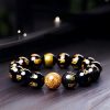 Pulsera de Obsidiana Arcoíris Om Mani Padme Hum Rainbow Obsidian Om Mani Padme Hum Bracelet