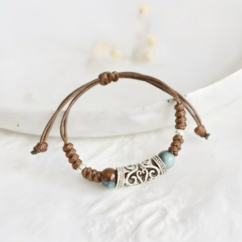 Pulsera de la Riqueza con Cuentas de Cerámica Tibetana Pulsera de la Riqueza con Cuentas de Cerámica Tibetana