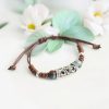 Pulsera de la Riqueza con Cuentas de Cerámica Tibetana Tibetan Ceramic Bead Wealth Bracelet