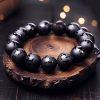 Pulsera Tibetana de Ónix Negro Om Mani Padme Hum Tibetan Black Onyx Om Mani Padme Hum Bracelet