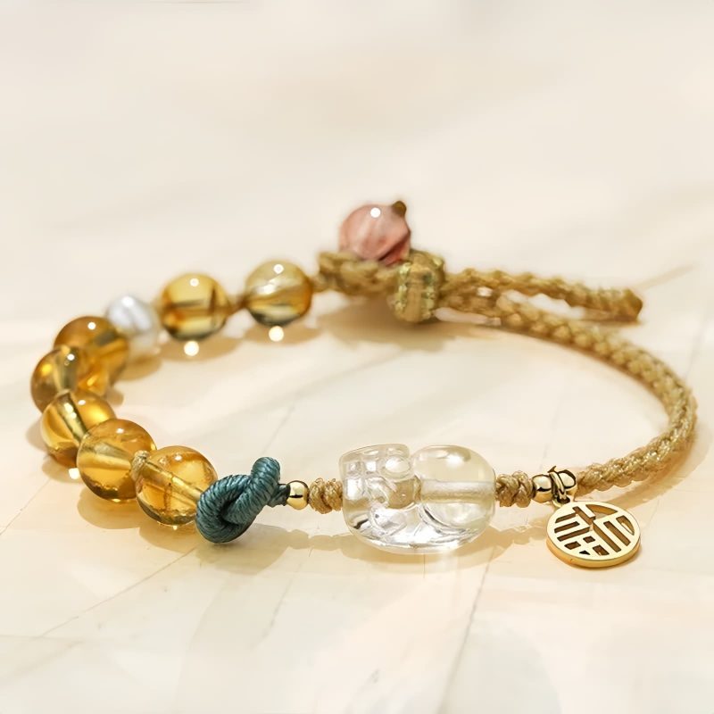 Pulsera de Prosperidad Citrino Pi Xiu Citrine PiXiu Prosperity Bracelet