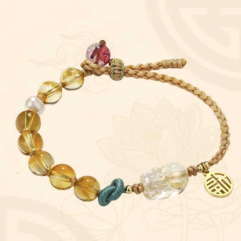 Pulsera de Prosperidad Citrino Pi Xiu Citrine PiXiu Prosperity Bracelet