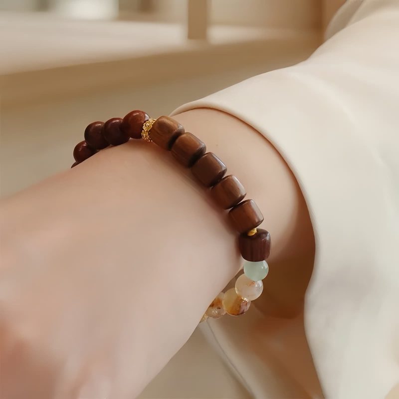 Pulsera de Protección de Sándalo, Citrino y Palo de Rosa Sandalwood Citrine Protection Bracelet