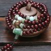 Gelang Penyembuhan Kayu Cendana Merah dan Aventurin Hijau Tibetan Red Sandalwood Green Aventurine Healing Bracelet
