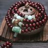Gelang Penyembuhan Kayu Cendana Merah dan Aventurin Hijau Tibetan Red Sandalwood Green Aventurine Healing Bracelet