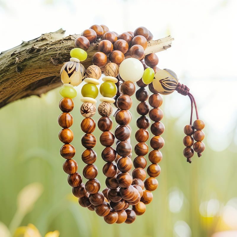 Pulsera de Protección de Mala de Madera de Rosa Tibetana Tibetan Rosewood Mala Protection Bracelet