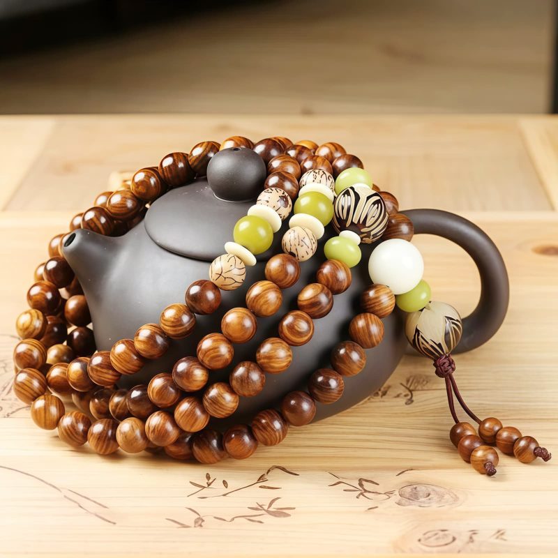 Pulsera de Protección de Mala de Madera de Rosa Tibetana Tibetan Rosewood Mala Protection Bracelet