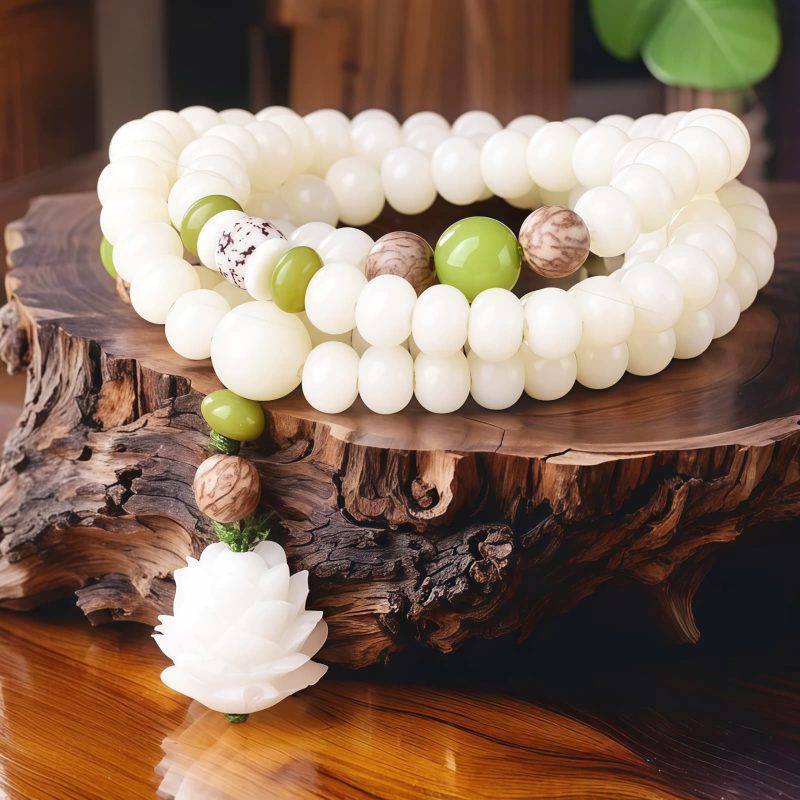 Gelang Harmoni Bodhi Jade Putih White Jade Bodhi Harmony Bracelet