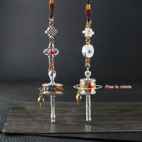 زخرفة حلقة الصلاة التبتية Om Mani Padme Hum لتعليق السيارة زخرفة حلقة الصلاة التبتية Om Mani Padme Hum لتعليق السيارة