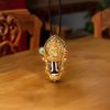 Kalung Gantung Manjusri dengan Batu Dzi Tibet Penuh Kasih Tibetan Dzi Bead Manjusri Compassion Pendant Necklace