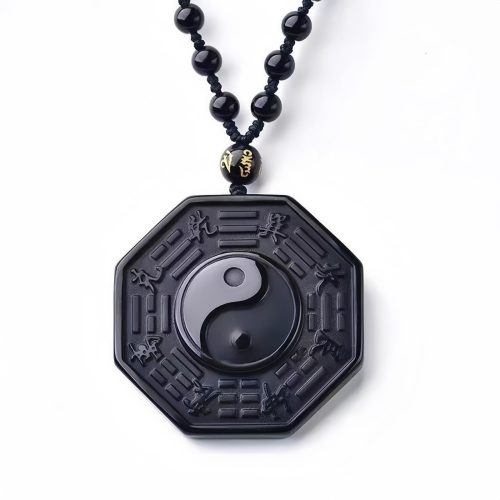 Collar con dije de Obsidiana Negra Yin Yang Collar con dije de Obsidiana Negra Yin Yang