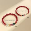 Pulsera de Bendición de Cinabrio y Aguamarina Blessing Bracelet of Cinnabar and Aquamarine