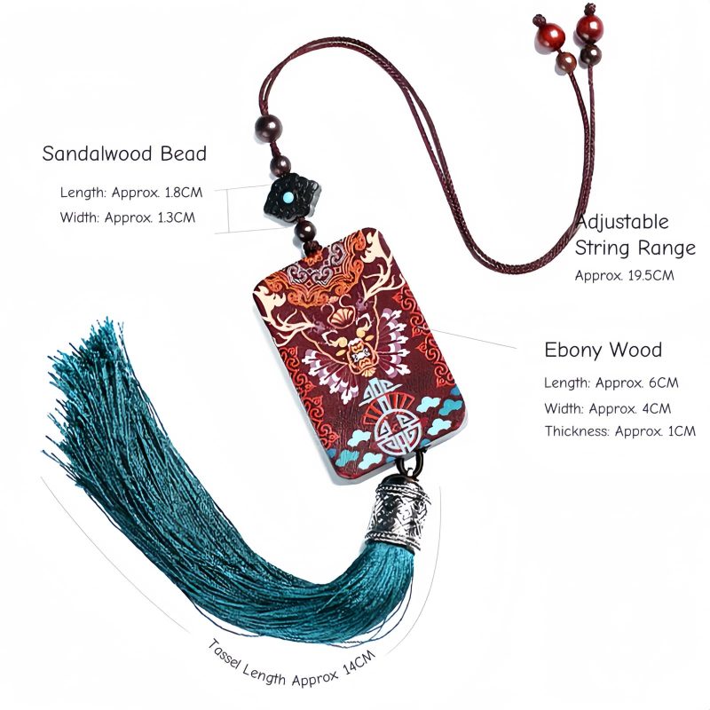 زخرفة السيارة المعلقة من خشب الأبنوس على شكل غزال الألك Ebony Wood Elk Deer Balance Car Hanging Decoration