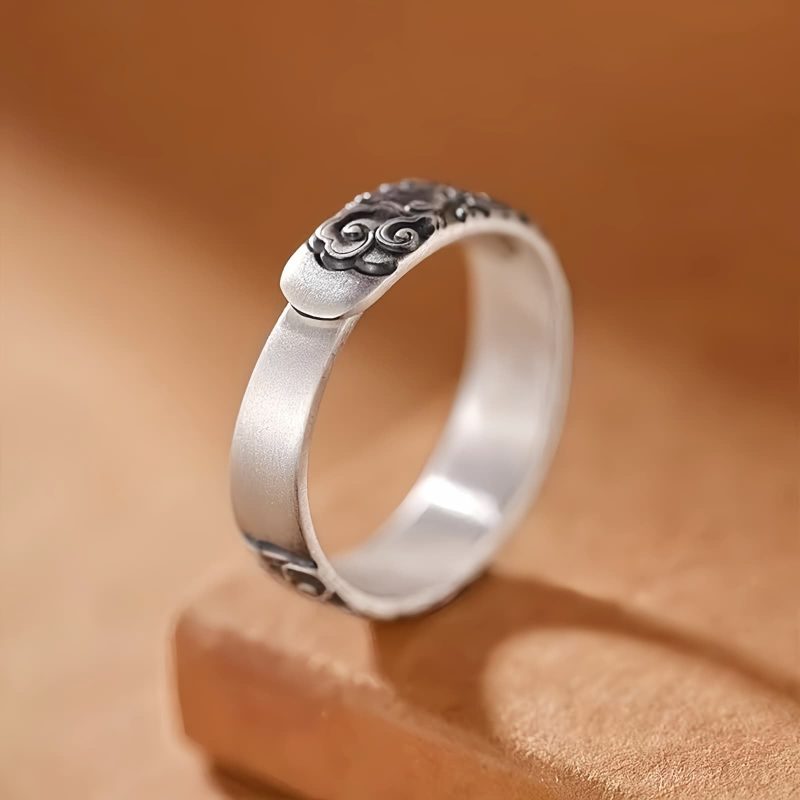 Anillo de la Suerte con Nubes Auspiciosas de Cobre Vintage Copper Vintage Auspicious Clouds Luck Ring