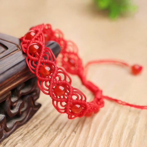 Pulsera de Ágata Roja Tibetana para la Confianza y la Energía Pulsera de Ágata Roja Tibetana para la Confianza y la Energía