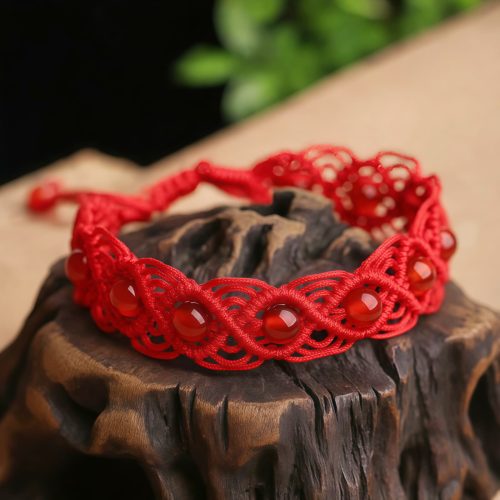 Pulsera de Ágata Roja Tibetana para la Confianza y la Energía Pulsera de Ágata Roja Tibetana para la Confianza y la Energía
