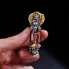 Collar con Calavera de sabiduría y cuentas Dzi tibetanas Tibetan Dzi Bead Skull Wisdom Necklace
