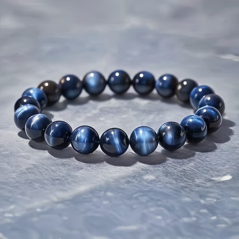 سوار يد من عين النمر الزرقاء لتوازن الطاقة Tibetan Blue Tiger Eye Balance Energy Bracelet