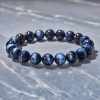 سوار يد من عين النمر الزرقاء لتوازن الطاقة Tibetan Blue Tiger Eye Balance Energy Bracelet