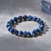 سوار يد من عين النمر الزرقاء لتوازن الطاقة Tibetan Blue Tiger Eye Balance Energy Bracelet