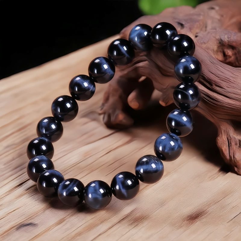 سوار يد من عين النمر الزرقاء لتوازن الطاقة Tibetan Blue Tiger Eye Balance Energy Bracelet