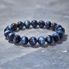 سوار يد من عين النمر الزرقاء لتوازن الطاقة Tibetan Blue Tiger Eye Balance Energy Bracelet