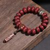 Pulsera Tibetana de la Suerte con Ojo de Buda y León Danzante Tibet Bodhi Seed Dzi Dancing Lion Luck Bracelet
