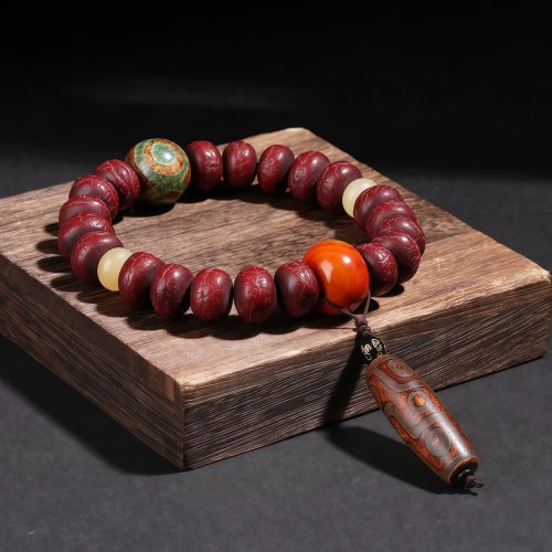 Pulsera Tibetana de la Suerte con Ojo de Buda y León Danzante Pulsera Tibetana de la Suerte con Ojo de Buda y León Danzante