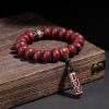 Pulsera Tibetana de la Suerte con Ojo de Buda y León Danzante Tibet Bodhi Seed Dzi Dancing Lion Luck Bracelet