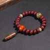 Pulsera Tibetana de la Suerte con Ojo de Buda y León Danzante Tibet Bodhi Seed Dzi Dancing Lion Luck Bracelet
