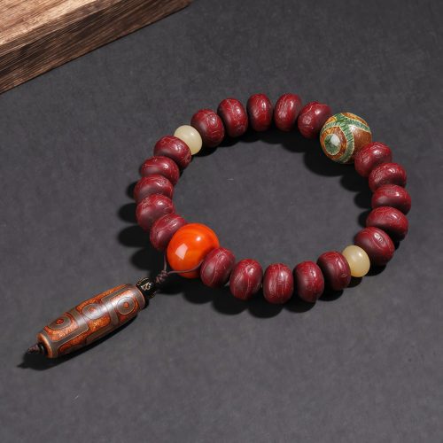 Pulsera Tibetana de la Suerte con Ojo de Buda y León Danzante Pulsera Tibetana de la Suerte con Ojo de Buda y León Danzante