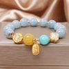 Pulsera de Protección y Abundancia en Aguamarina Aquamarine Wealth Protection Bracelet