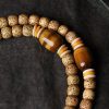 Pulsera de Paz con Semillas de Bodhi y Ojo de Tigre Bodhi Seed Tiger's Eye Peace Bracelet