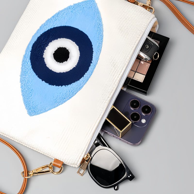 Bolso de Lona Hamsa Evil Eye Canvas Hamsa Evil Eye Crossbody Bag