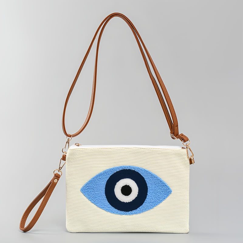 Bolso de Lona Hamsa Evil Eye Canvas Hamsa Evil Eye Crossbody Bag