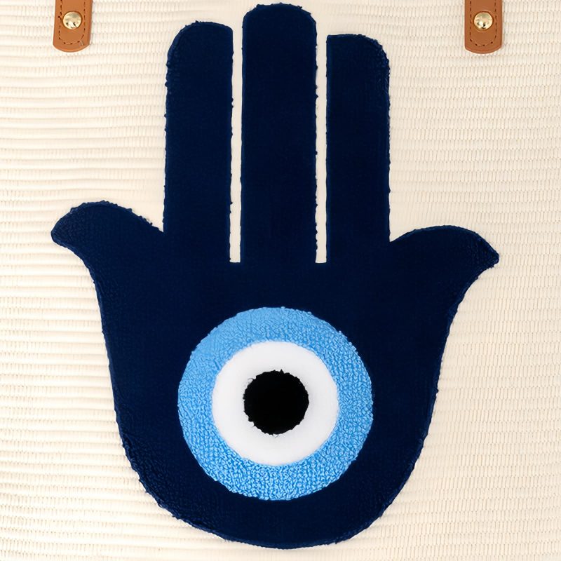 Bolso Tote de Lona con Ojo Turco y Mano de Fátima Canvas Evil Eye Hamsa Tote Bag