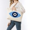 Bolso Tote de Lona con Ojo Turco y Mano de Fátima Canvas Evil Eye Hamsa Tote Bag