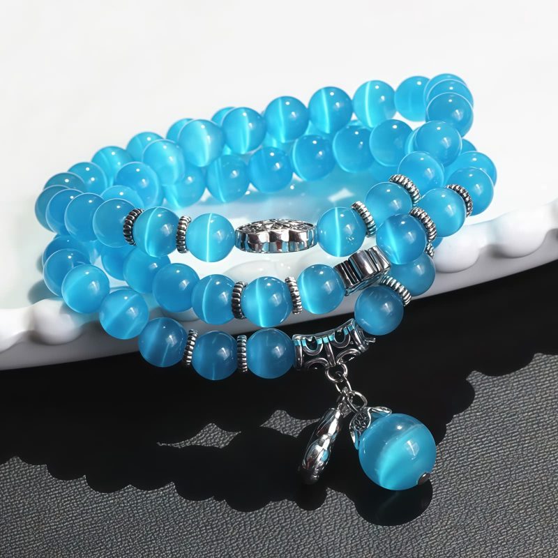 Pulsera de la Fortuna con Tres Vueltas de Crisoberilo y Pixiu Chrysoberyl Pixiu Triple Wrap Wealth Bracelet