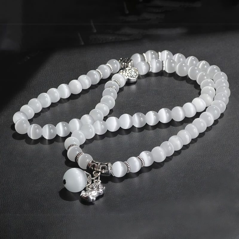 Pulsera de la Fortuna con Tres Vueltas de Crisoberilo y Pixiu Chrysoberyl Pixiu Triple Wrap Wealth Bracelet