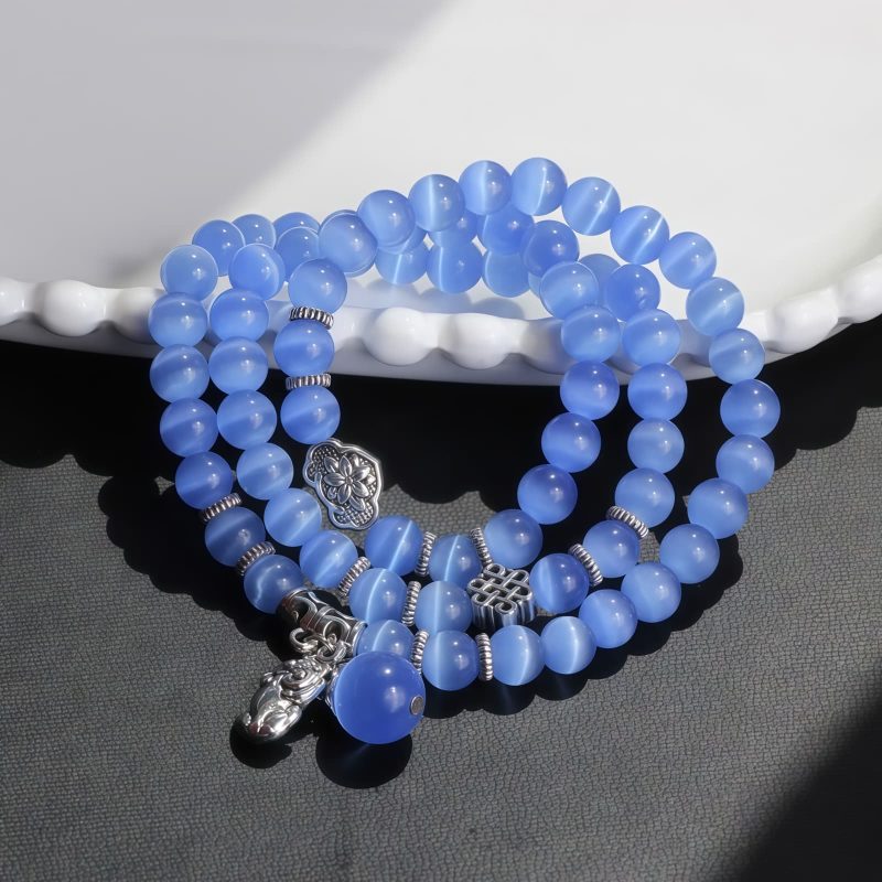 Pulsera de la Fortuna con Tres Vueltas de Crisoberilo y Pixiu Chrysoberyl Pixiu Triple Wrap Wealth Bracelet