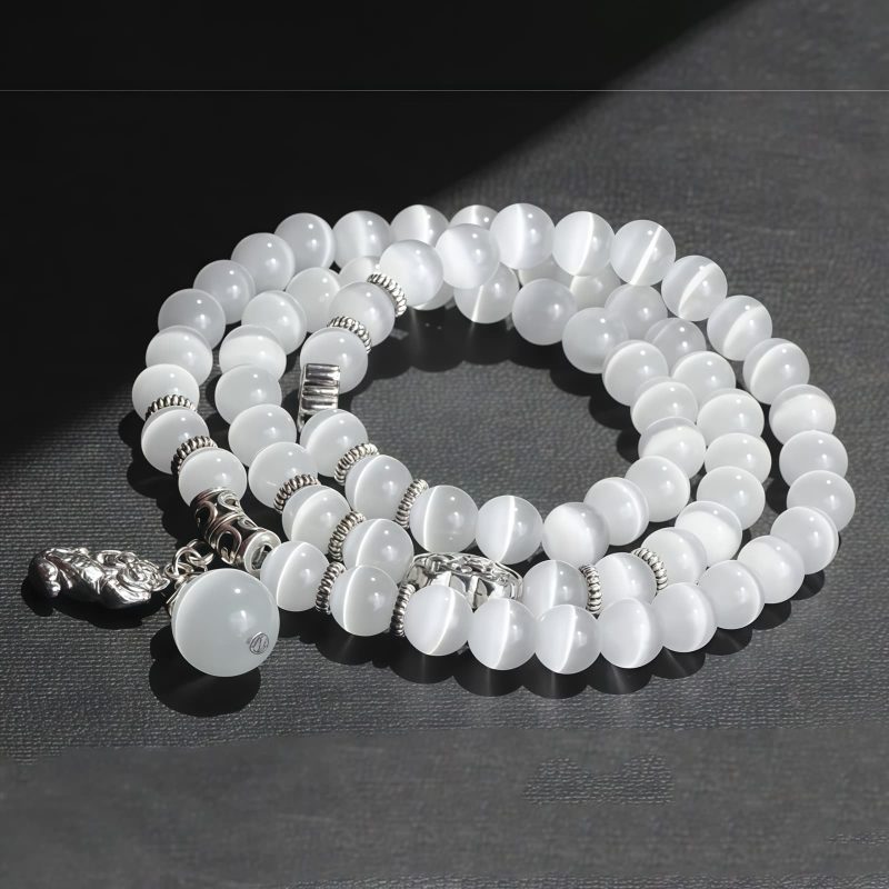 Pulsera de la Fortuna con Tres Vueltas de Crisoberilo y Pixiu Chrysoberyl Pixiu Triple Wrap Wealth Bracelet