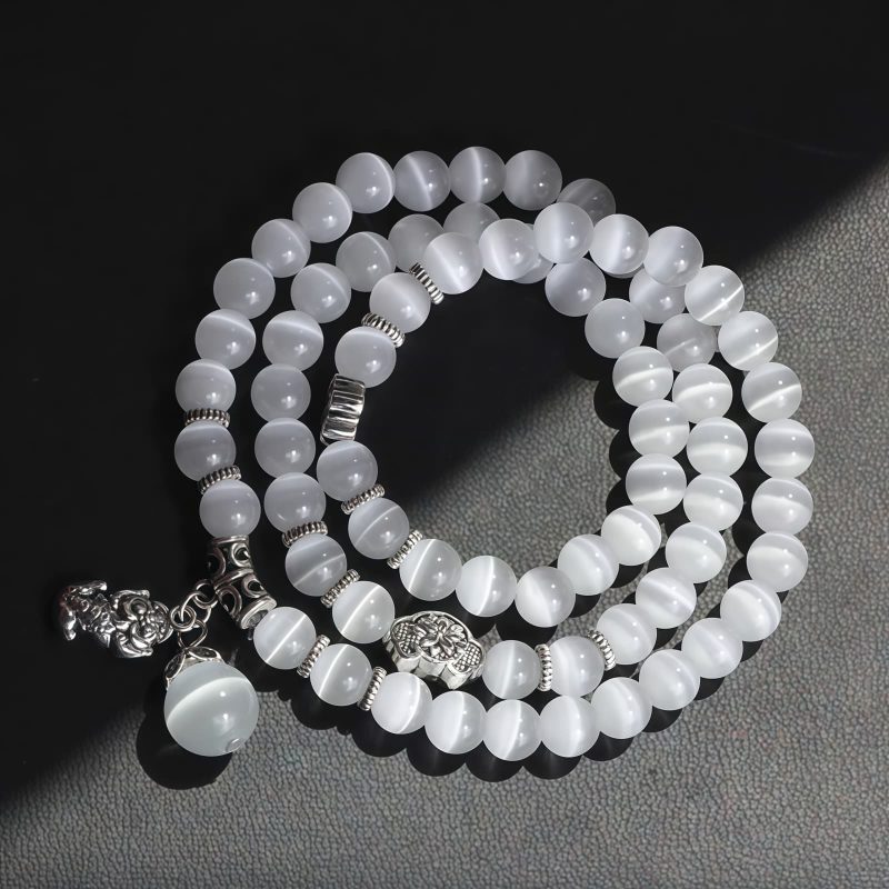 Pulsera de la Fortuna con Tres Vueltas de Crisoberilo y Pixiu Chrysoberyl Pixiu Triple Wrap Wealth Bracelet