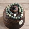 Pulsera de Jade de Loto con Semilla de Bodhi Cian Cyan Bodhi Seed Lotus Jade Bracelet